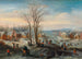 Winterlandschaft mit zahlreichen Figuren in einem Dorf - Karel Beschey — Ansicht des Kunstwerks