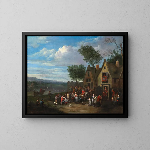 Ein Landschaft mit Bauern - Karel Breydel — gerahmtes Bild an der Wand