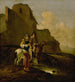 Ein italischer Landschaft mit zwei Bauern und Pferden in der Nähe von Ruinen - Karel Dujardin — Ansicht des Kunstwerks