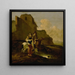 Ein italischer Landschaft mit zwei Bauern und Pferden in der Nähe von Ruinen - Karel Dujardin — gerahmtes Bild an der Wand