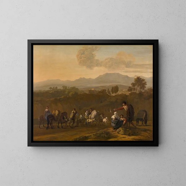 Campagne romaine - Karel Dujardin — gerahmtes Bild an der Wand
