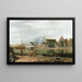 Kinder spielen am Ufer eines Kanals - Karel La Fargue — gerahmtes Bild an der Wand