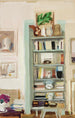 Regal im Schlafzimmer - Karin Luts — gerahmtes Bild an der Wand