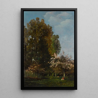 Karl Daubigny - A figure seated beneath a cherry tree.webp
