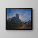 gotische Kirche auf einem Felsen am Meer - Karl Friedrich Schinkel — gerahmtes Bild an der Wand