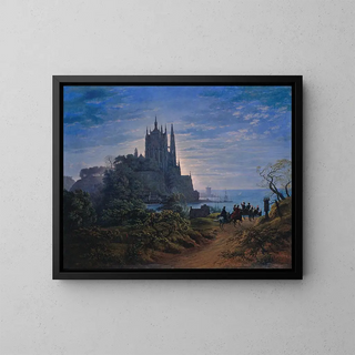 Karl Friedrich Schinkel - Gothic Church on a Rock by the Sea.webp