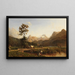 Schweizer Alpenlandschaft Gemälde - Karl Girardet — gerahmtes Bild an der Wand