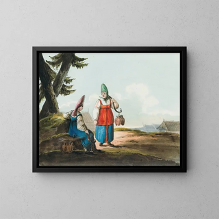 Karl Ivanovich Kollman - Two Peasant Women In Conversation.webp