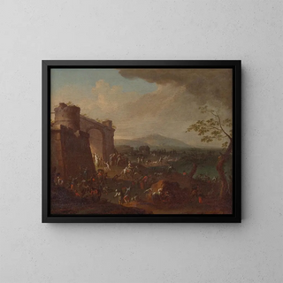 Karl Josef Aigen - Jahrmarkt vor einem Stadttor.webp