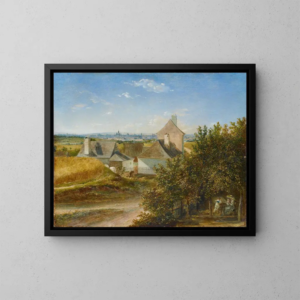 Ansicht auf Wien vom Grinzing aus - Karl Joseph Aloys Agricola — gerahmtes Bild an der Wand