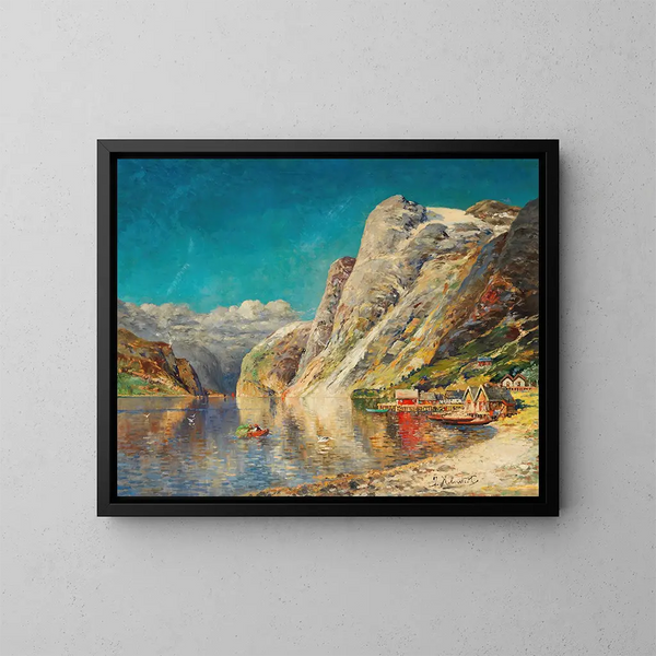 Sommer im norwegischen Fjord - Karl Kaufmann — gerahmtes Bild an der Wand