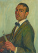 Selbstporträt mit Pinsel und Palette - Karl Krebs — Ansicht des Kunstwerks