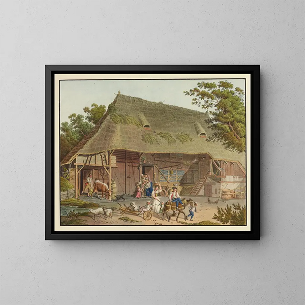 Der Abfahrt des Bauern - Karl Ludwig Zehender — gerahmtes Bild an der Wand