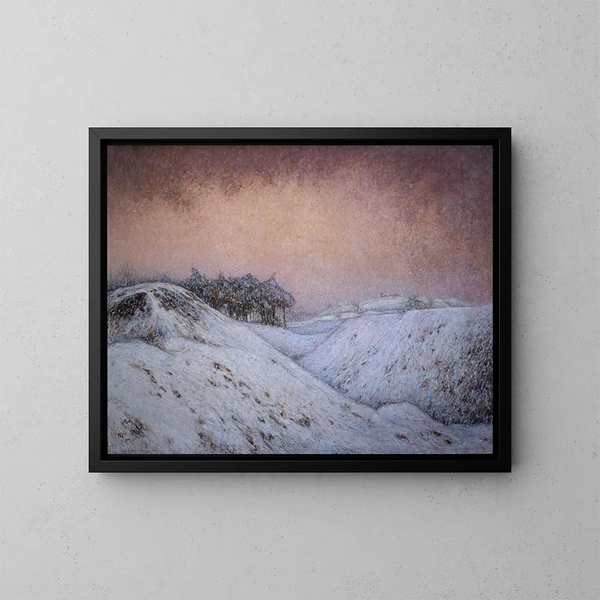 Schneefall - Karl Nordström — gerahmtes Bild an der Wand