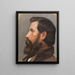 Kopf eines Mannes in Profil - Karl Theodor von Piloty — gerahmtes Bild an der Wand