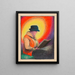 Dame in einem Café - Karl Wiener — gerahmtes Bild an der Wand