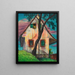 Haus am Abend - Karl Wiener — gerahmtes Bild an der Wand