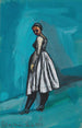 Unbenanntes Gemälde Frau in weiß-schwarzem Kleid - Karl Wiener — Ansicht des Kunstwerks