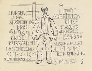 Ohne Titel, Hunger, Weltwirtschaftskrise, Arbeitslosigkeit - Karl Wiener — Ansicht des Kunstwerks