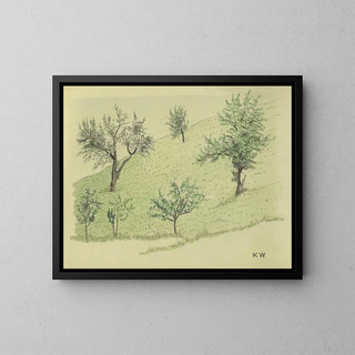 Karl Wiener - Ohne Titel Laubbume auf Hgel.webp