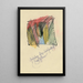 Zeichnung mit Feder und Buntstift - Karl Wiener — gerahmtes Bild an der Wand