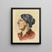 Portrait einer Frau - Karl Wiener — gerahmtes Bild an der Wand