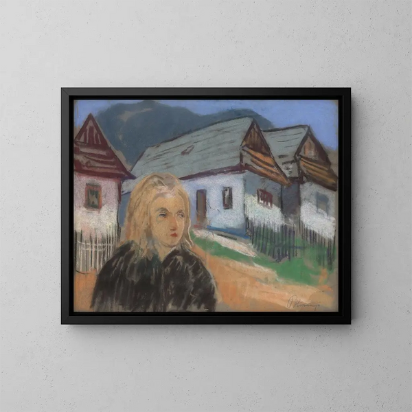 ländliches Motiv - Karol Polnyi — gerahmtes Bild an der Wand