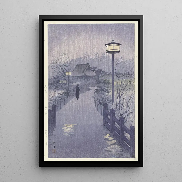 Kasamatsu Shir - Avondregen bij de Shinobazu vijver.webp