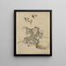 Ein Mann sitzt auf dem Boden - Katsushika Hokusai — gerahmtes Bild an der Wand