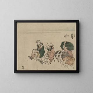 Shimada - Katsushika Hokusai — gerahmtes Bild an der Wand