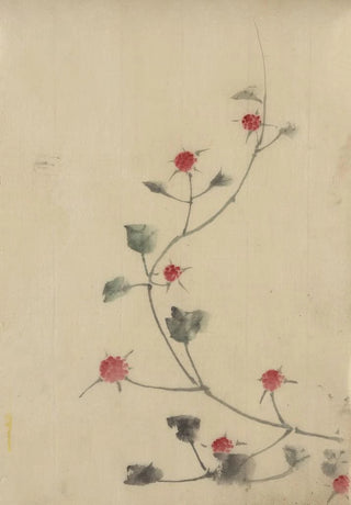 Katsushika Hokusai - Small red blossoms on a vine.webp