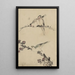 Drei Vögel auf Ästen, einer mit Blumen - Katsushika Hokusai — gerahmtes Bild an der Wand