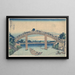 Unter der Brücke Mannen in Fukagawa Edo Fukagawa Mannenbashi no shita - Katsushika Hokusai — gerahmtes Bild an der Wand