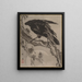 Der Rabe und der Mond - Kawanabe Kyōsai — gerahmtes Bild an der Wand