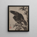 Rabe auf einem Felsen - Kawanabe Kyōsai — gerahmtes Bild an der Wand