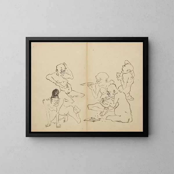 Fête de la boisson - Kawanabe Kyōsai — gerahmtes Bild an der Wand