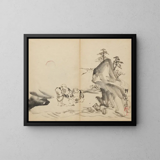 Kawanabe Kysai - Gods of Fortune at Mt Penglai.webp