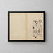 Frau und Dienerin - Kawanabe Kyōsai — gerahmtes Bild an der Wand