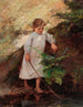 Mädchen in einer Landschaft - Kazimierz Alchimowicz — Ansicht des Kunstwerks