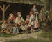 Szenenbild mit einem Geiger vor einem Cottage - Kazimierz Pochwalski — Ansicht des Kunstwerks