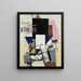 Komposition mit der Mona Lisa - Kazimir Malevitch — gerahmtes Bild an der Wand