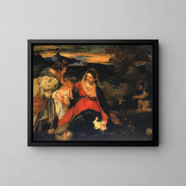 Nach der Madonna mit Kaninchen von Titian - Kenyon Cox — gerahmtes Bild an der Wand