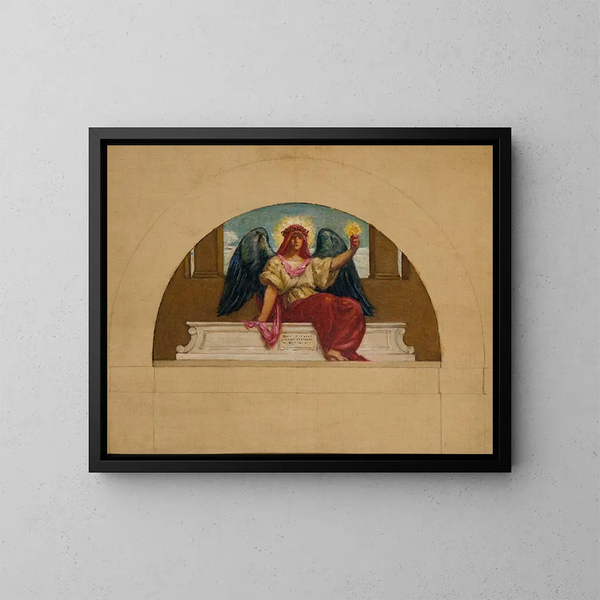 Esquisse für das Gemälde der Oberlin College L'esprit de l'amour sacrificiel - Kenyon Cox — gerahmtes Bild an der Wand