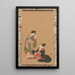 Courtisanes parodiant Kanzan et Jittoku - Katsushika Hokusai — gerahmtes Bild an der Wand