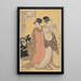Courtisane Oriwae petit enfant regardant dans le miroir de dos - Kitagawa Utamaro — gerahmtes Bild an der Wand