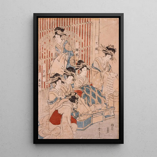 Kitagawa Utamaro - Courtesans of the giya Brothel on Display.webp