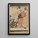 Fischerei mit einem Vierarm-Netz Yotsu Deami, linke Komponente des Triptychons - Kitagawa Utamaro — gerahmtes Bild an der Wand