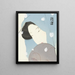L heroïne Umekawa dans la neige - Kitano Tsunetomi — gerahmtes Bild an der Wand