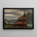 Kirche aus Holz in Sogn - Knud Baade — gerahmtes Bild an der Wand