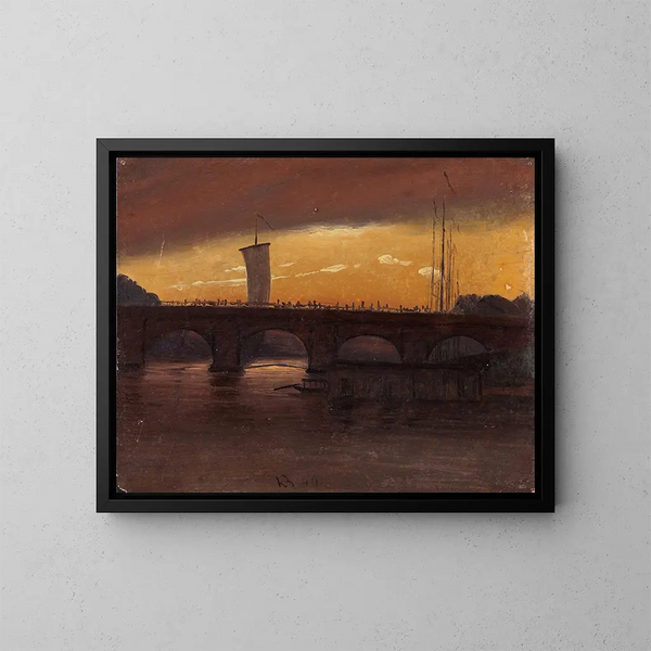 Ansicht von Dresden mit der Augustusbrücke - Knud Baade — gerahmtes Bild an der Wand